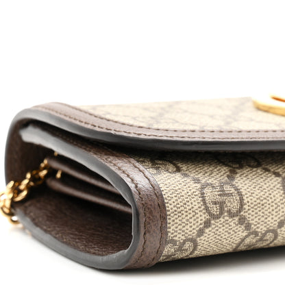 Gucci GG Supreme Monogram Textured Dollar Calfskin Blondie Continental Chain Wallet Beige Ebony New Acero 9 of 11