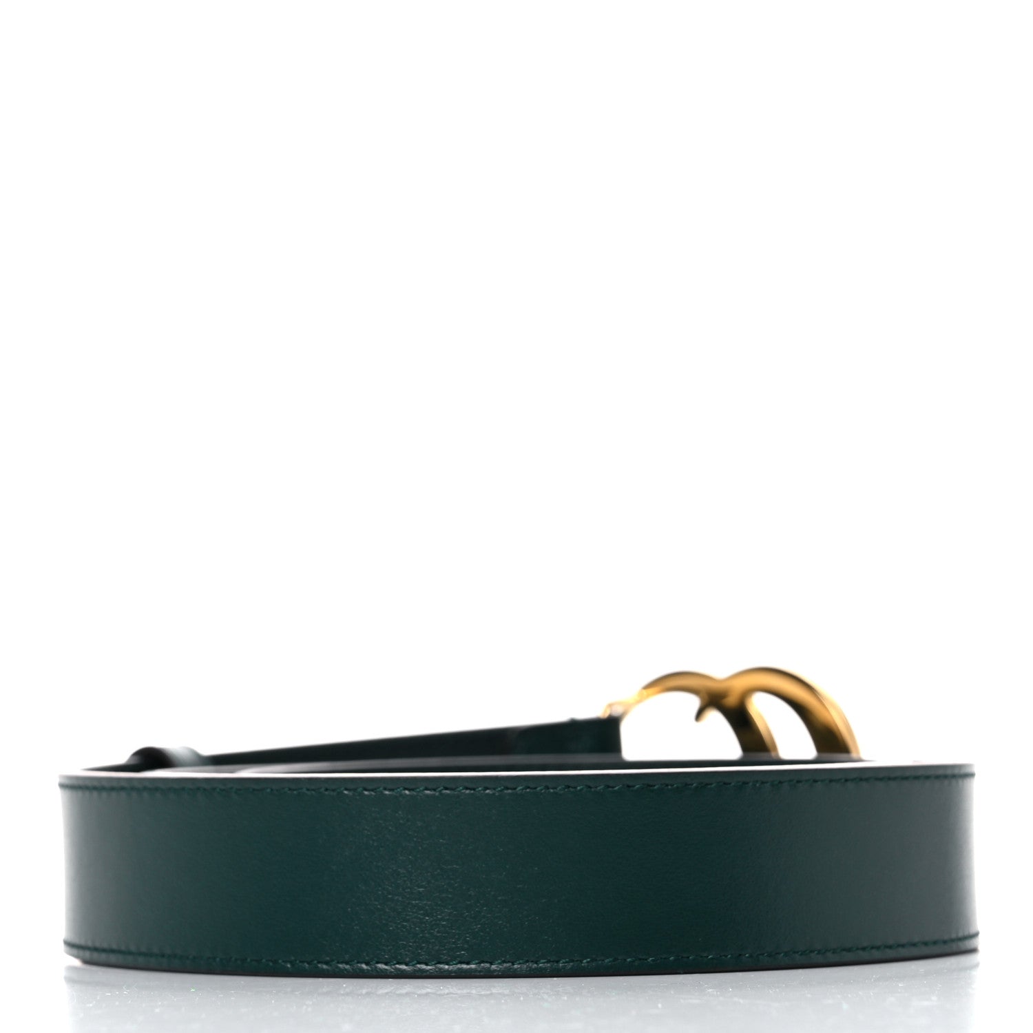 Gucci Plutone Calfskin Double G 30mm Belt 85 34 Verde 2 of 4