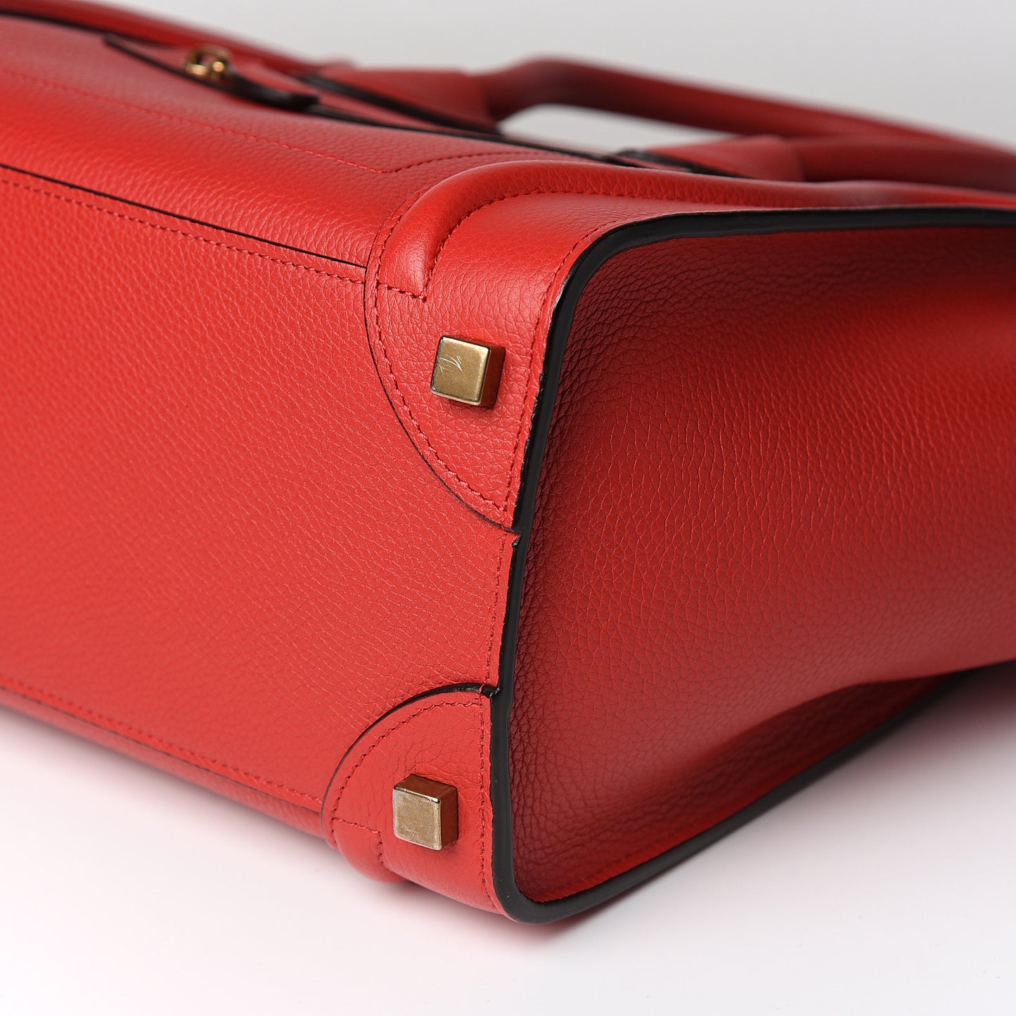 Drummed Calfskin Micro Luggage Red