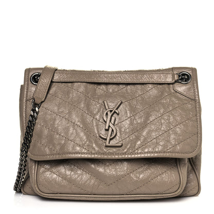 Saint Laurent Crinkled Calfskin Matelasse Monogram Medium Niki Chain Satchel 1 of 13