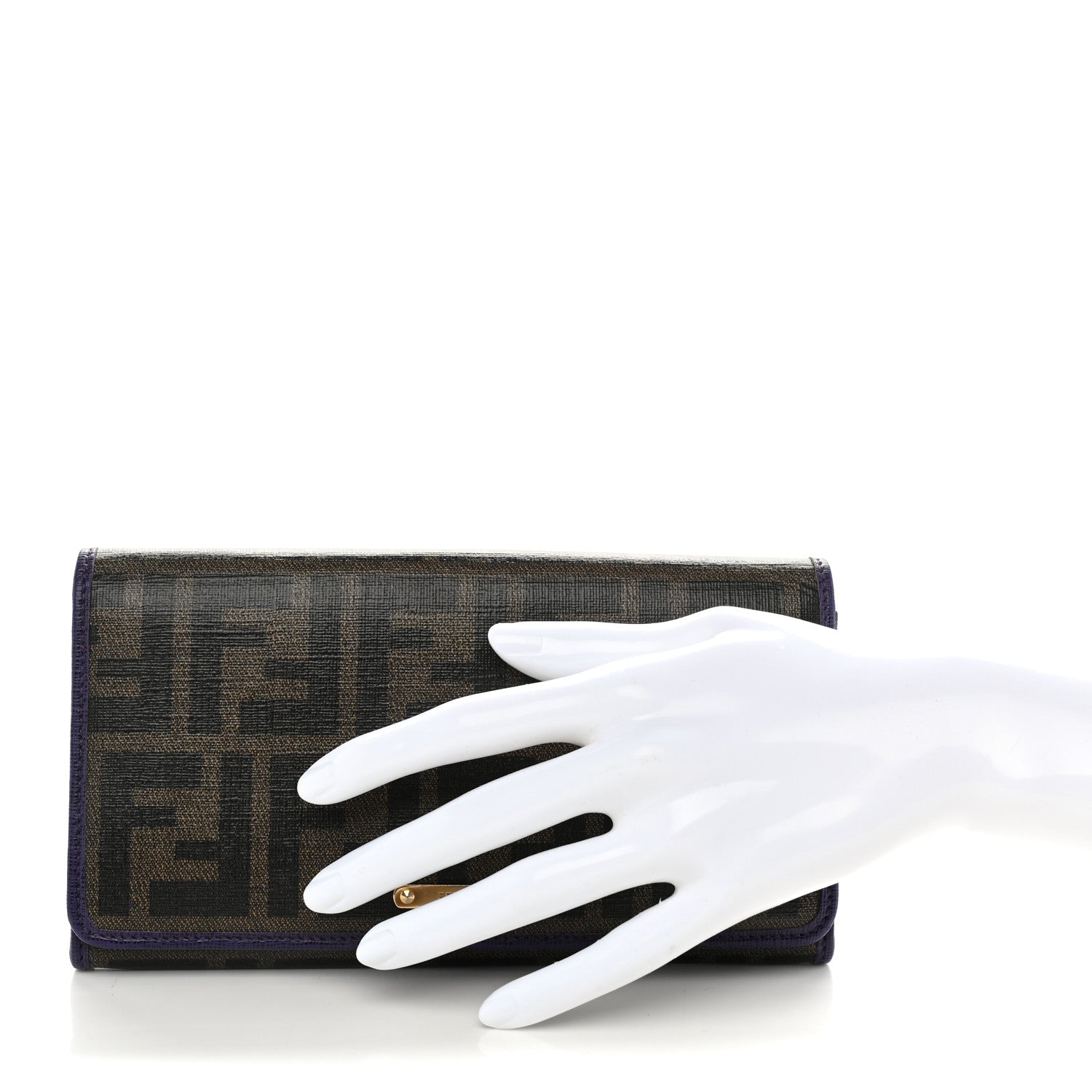 Fendi Zucca Continental Wallet Tobacco Purple 2 of 4
