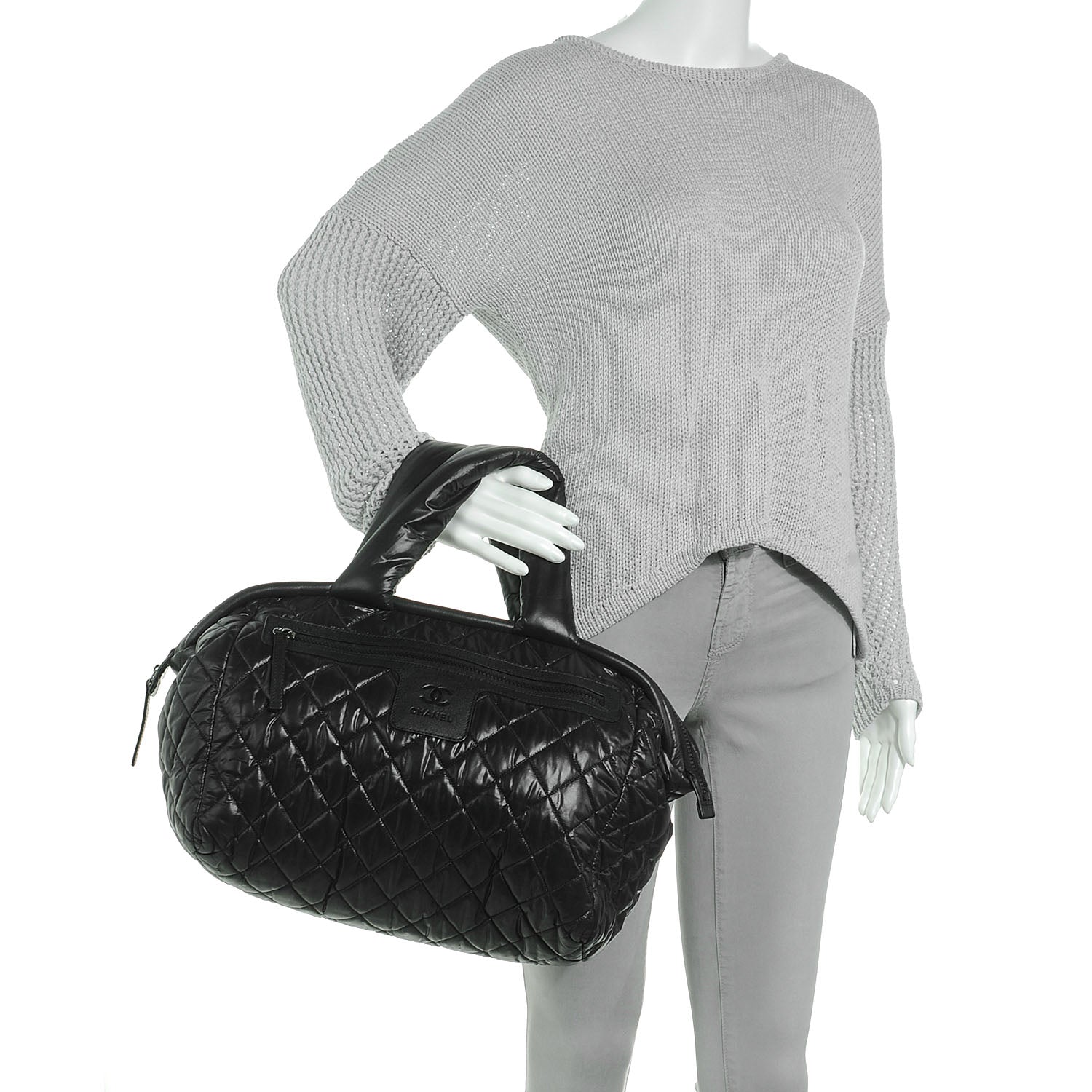 Chanel Nylon Coco Cocoon Bowler Black 2 of 7