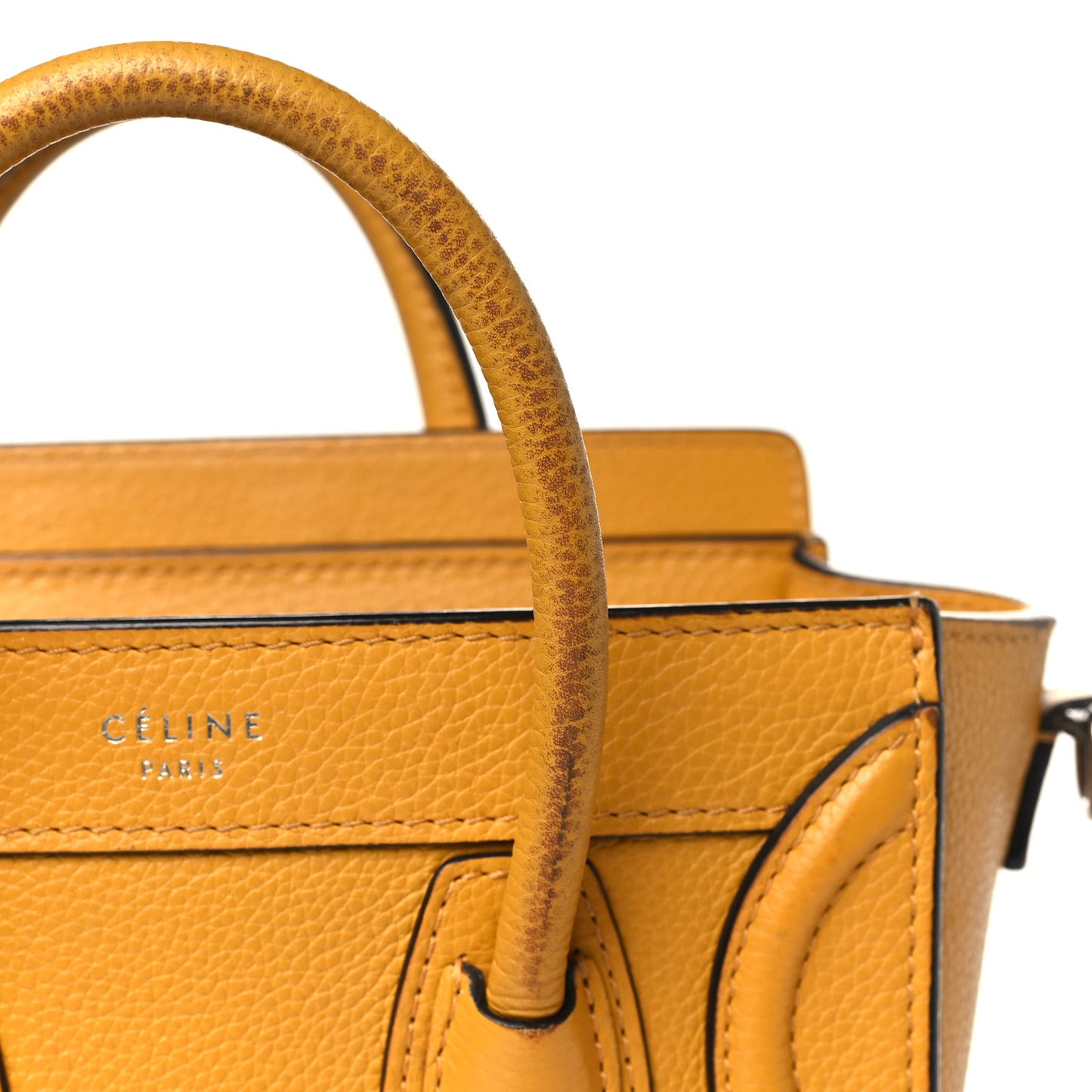 Drummed Calfskin Nano Luggage Ocre