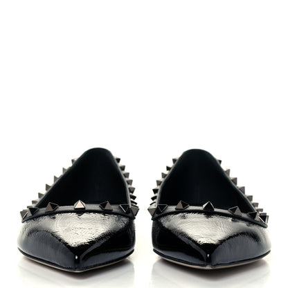 Valentino Garavani Patent Rockstud Ballerina Flats 40.5 Black 2 of 11