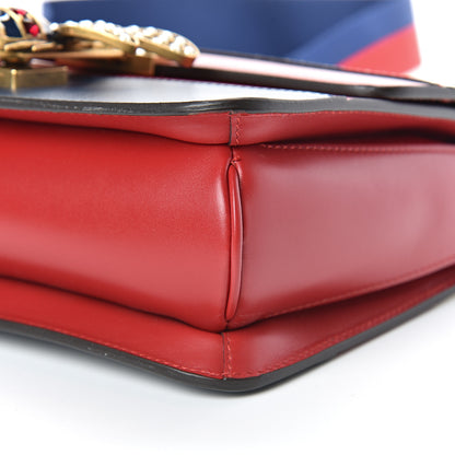 Gucci Calfskin Sylvie Web Queen Margaret Shoulder Bag Blue Agata Hibiscus Red Mystic White 10 of 12