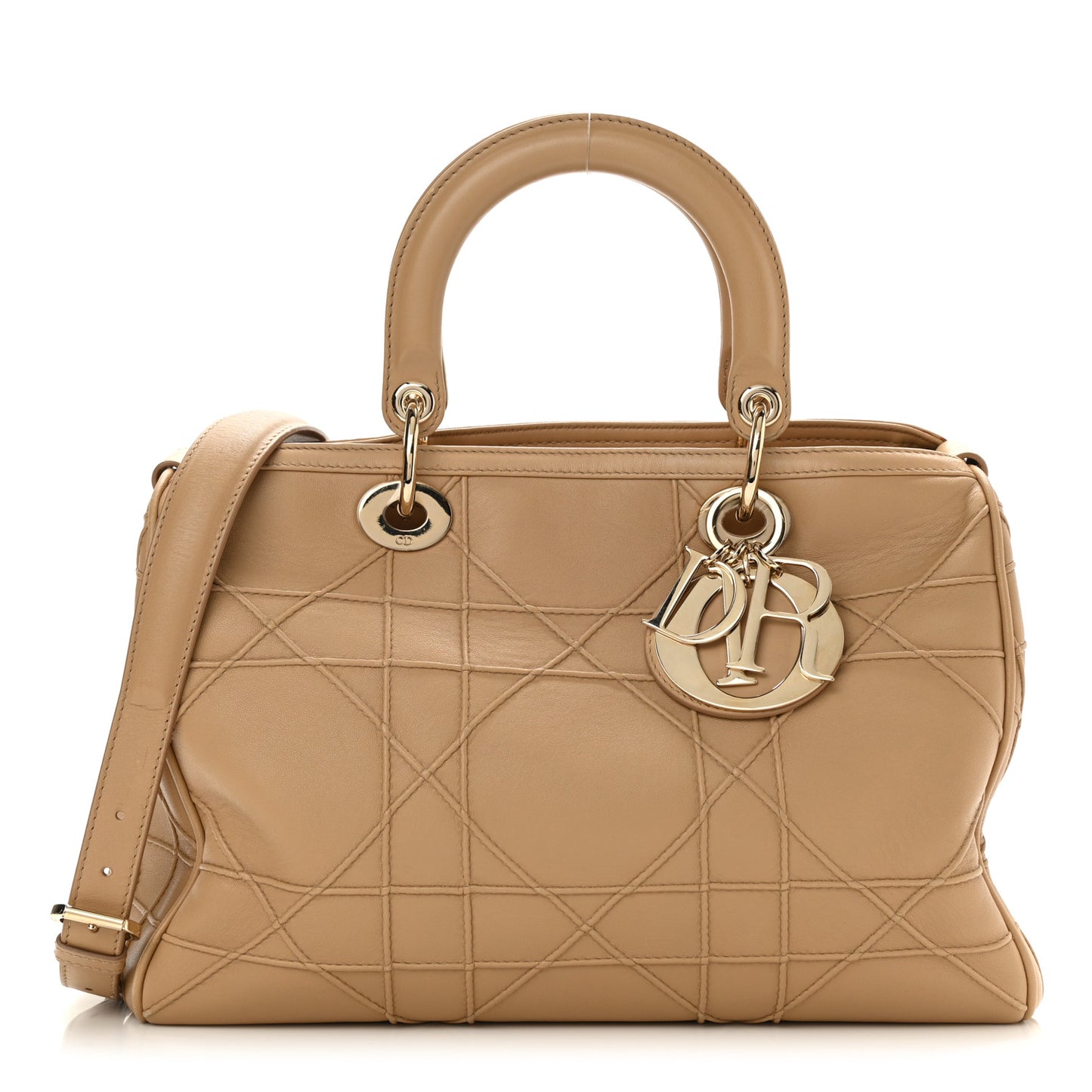 Lambskin Cannage Granville Polochon Beige