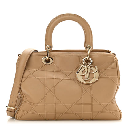 Christian Dior Lambskin Cannage Granville Polochon Beige 1 of 9