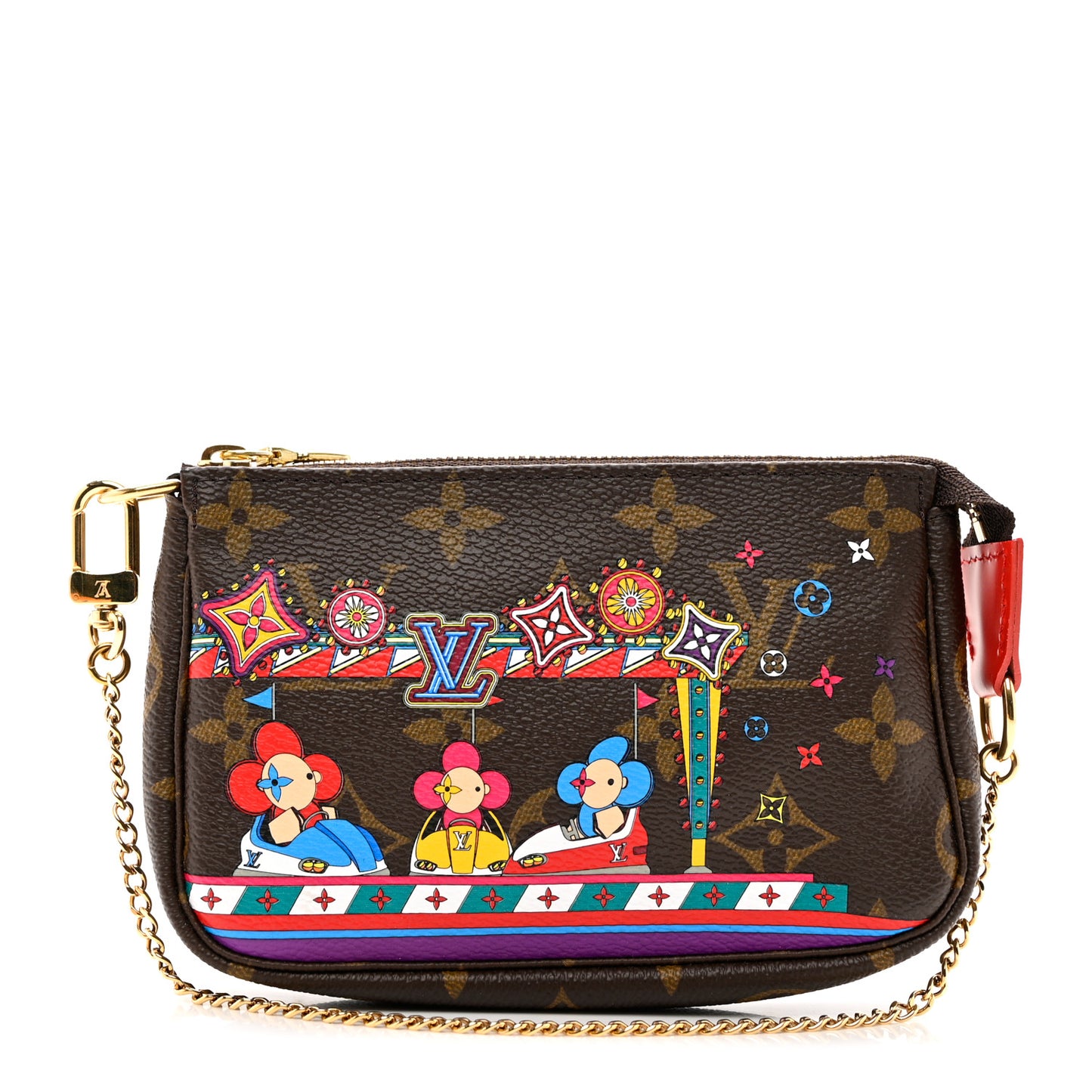 Monogram 2020 Christmas Animation Bumper Cars Mini Pochette Accessories Coquelicot