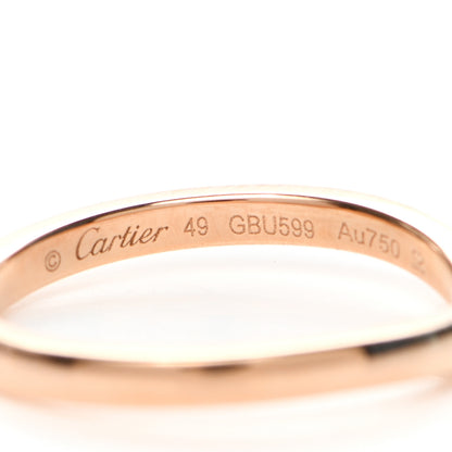 Cartier 18K Pink Gold 3 Diamond Ballerine Wedding Band Ring 49 4.75 7 of 8