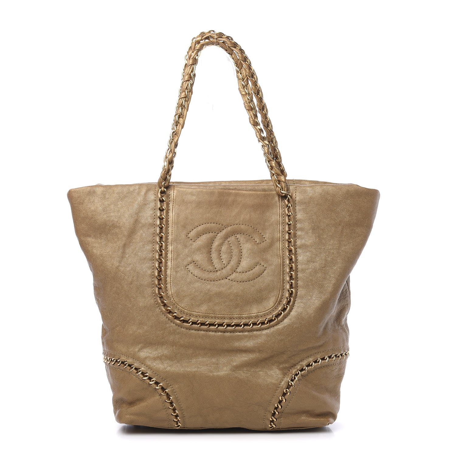 Chanel Metallic Goatskin Luxe Ligne Tote Gold 1 of 11