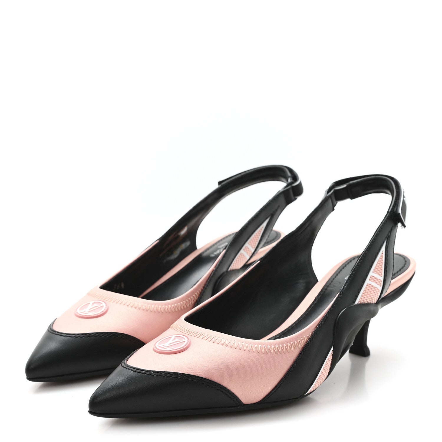 Louis Vuitton Calfskin Archlight Slingback Pumps 36.5 Black Pink 4 of 9