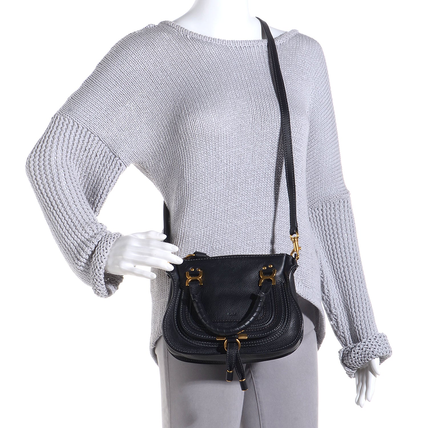 Chloe Calfskin Mini Marcie Satchel Black 2 of 7