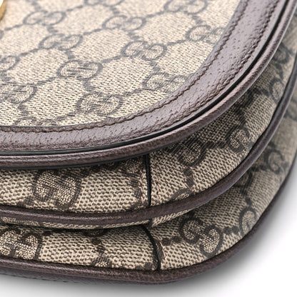Gucci GG Supreme Monogram Textured Dollar Calfskin Web Medium Blondie Shoulder Flap Bag Beige Ebony New Acero 9 of 9
