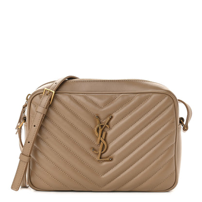 Saint Laurent Calfskin Matelasse Monogram Lou Camera Bag Dark Beige 1 of 12