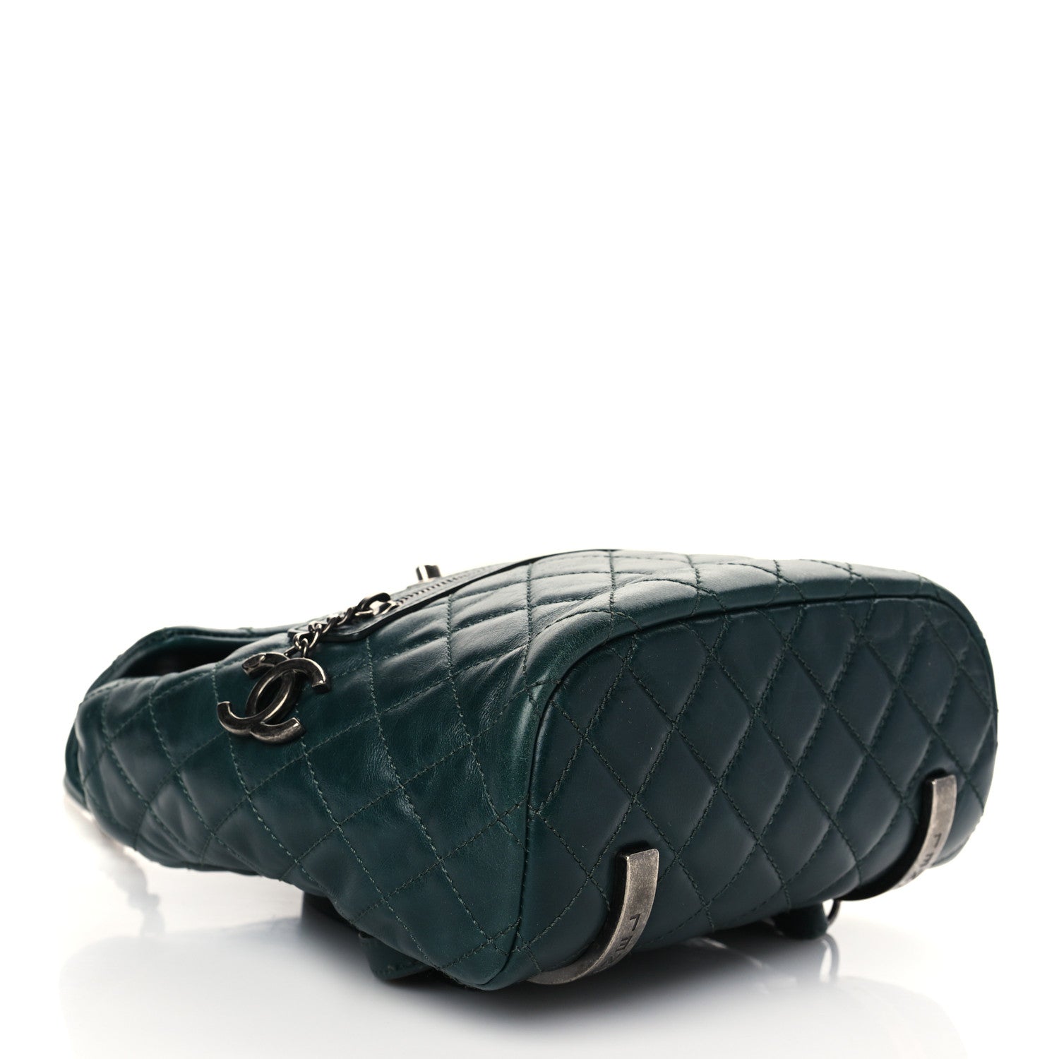 Chanel Glazed Calfskin Quilted Small Salzburg Mountain Backpack Dark Green 3 of 8