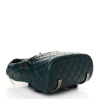 Chanel Glazed Calfskin Quilted Small Salzburg Mountain Backpack Dark Green 3 of 8