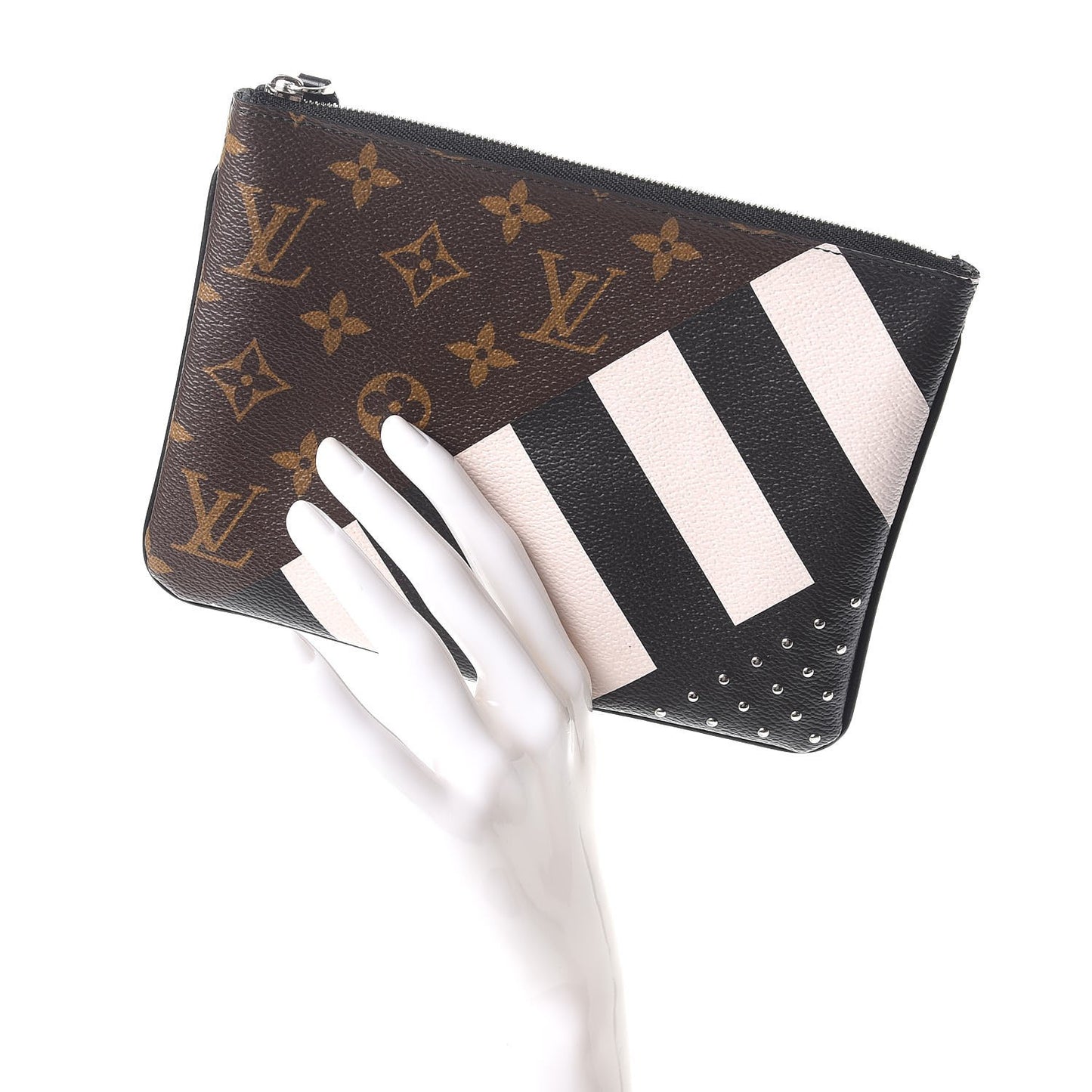 Monogram Stripes Pochette Plate PM