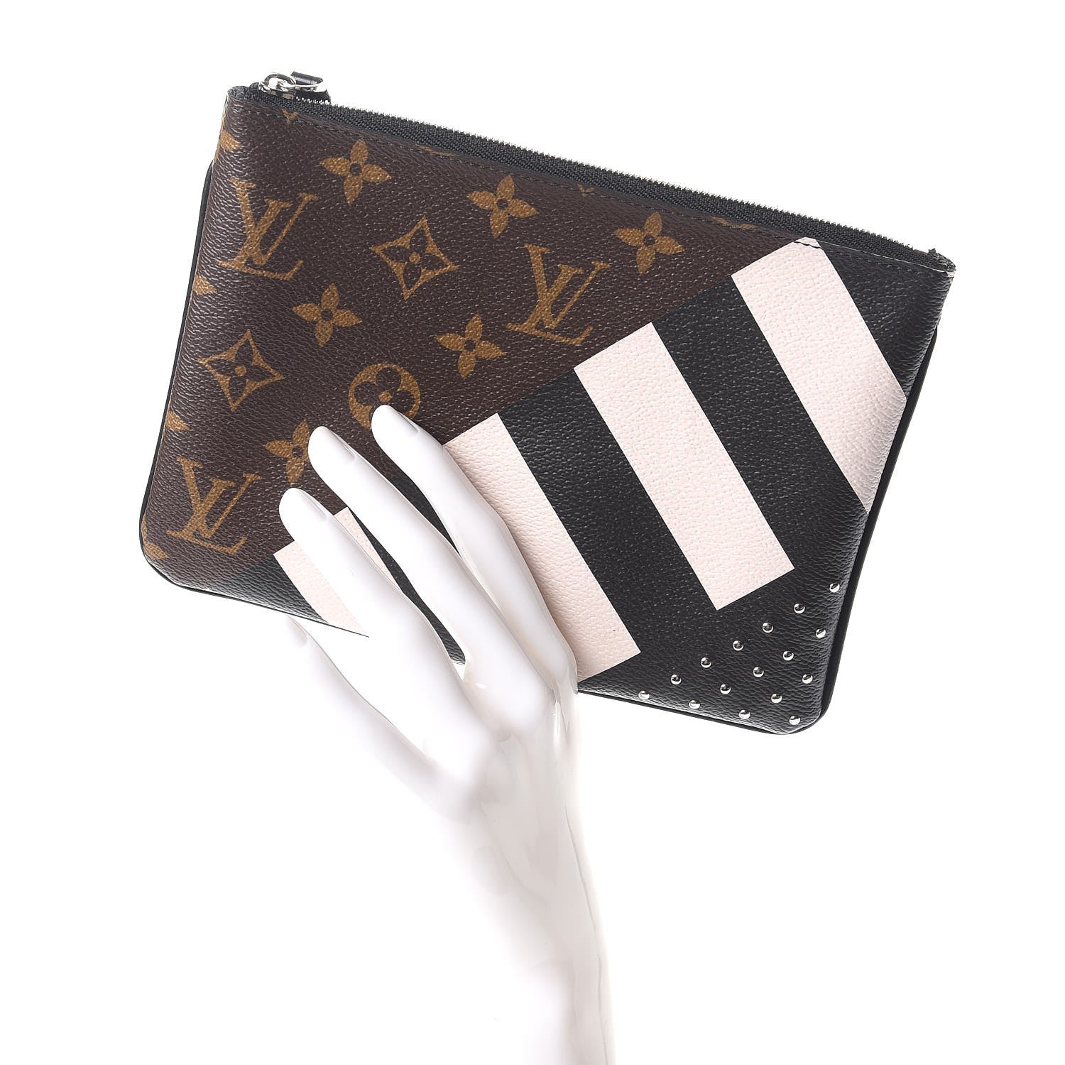 Louis Vuitton Monogram Stripes Pochette Plate PM 2 of 7