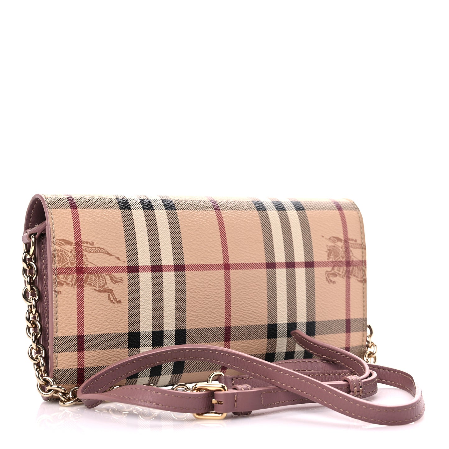 Haymarket Check Henley Wallet On Chain Dusty Pink