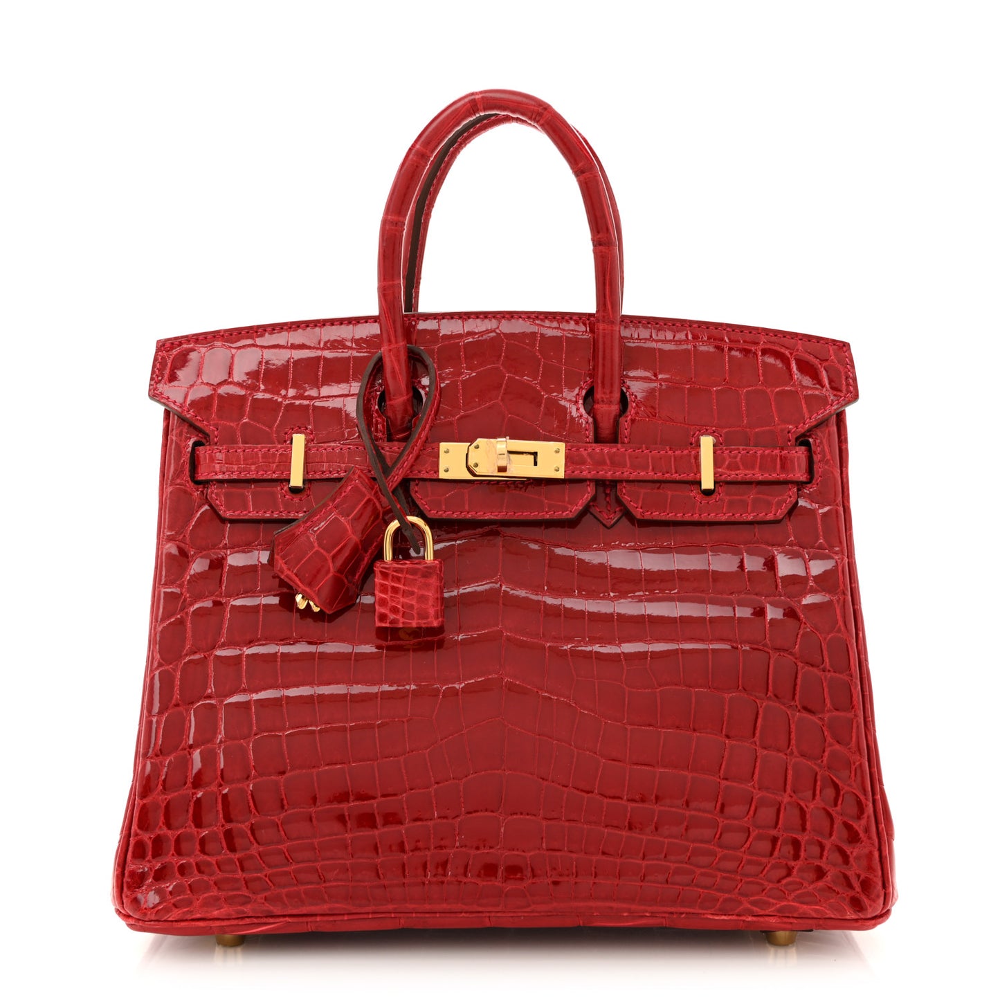 Shiny Niloticus Crocodile Birkin 25 Rouge Casaque
