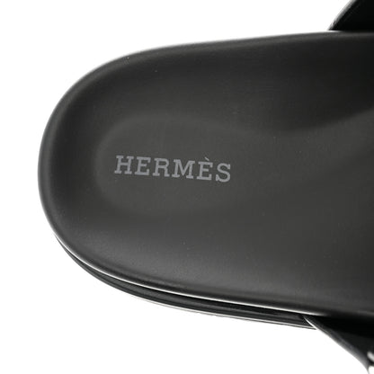 Hermes Calfskin Womens Chypre Sandals 40.5 Black 7 of 9
