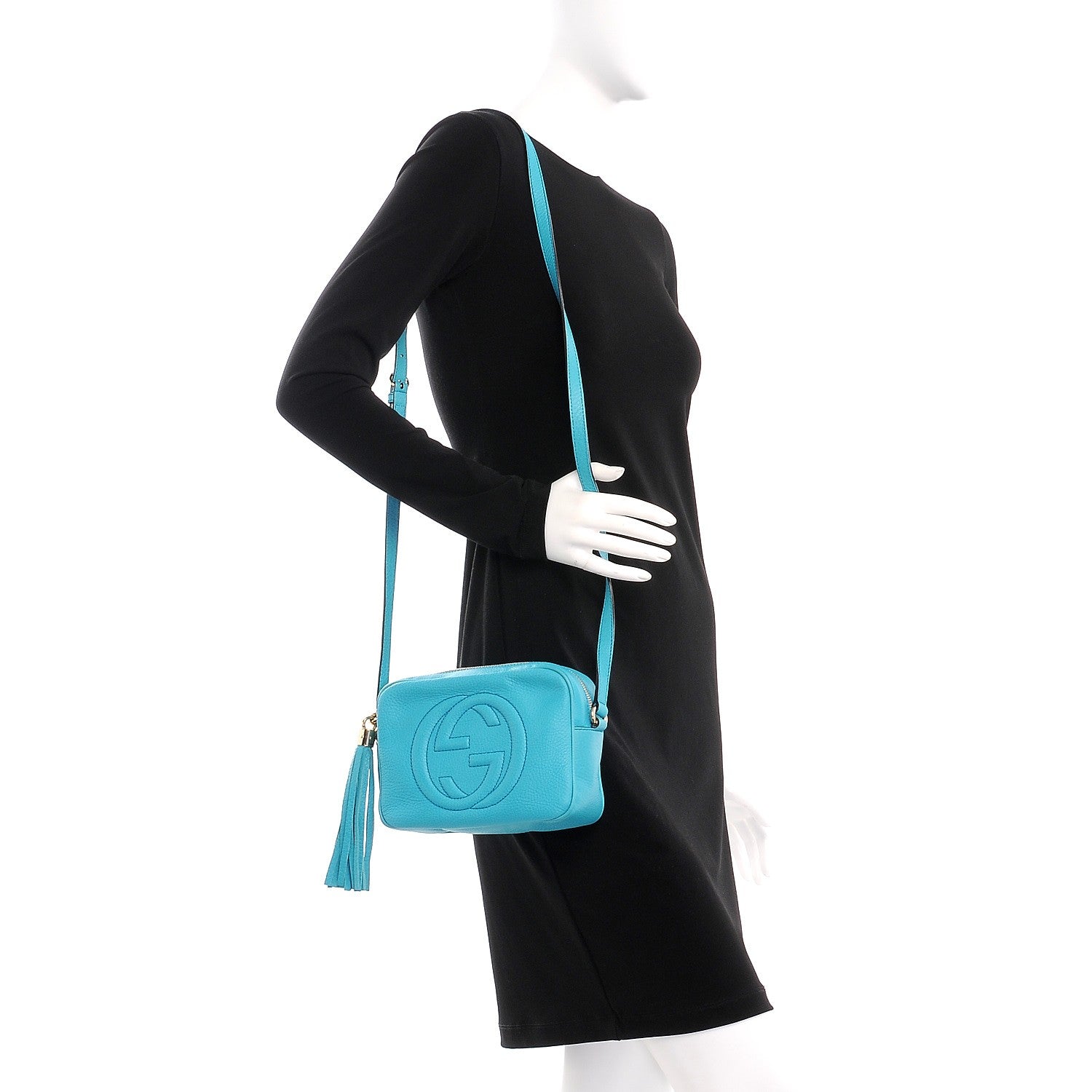 Gucci Pebbled Calfskin Small Soho Disco Bag Deep Cobalt 2 of 8