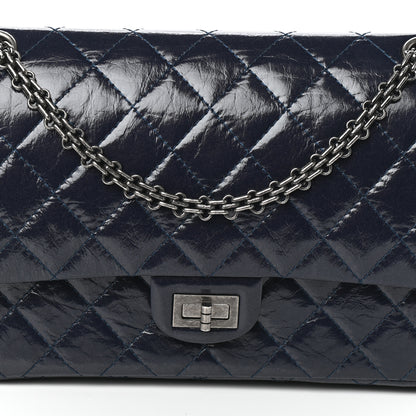 Chanel Aged Calfskin Quilted 2.55 Reissue 226 Flap Dark Navy Blue 8 of 10