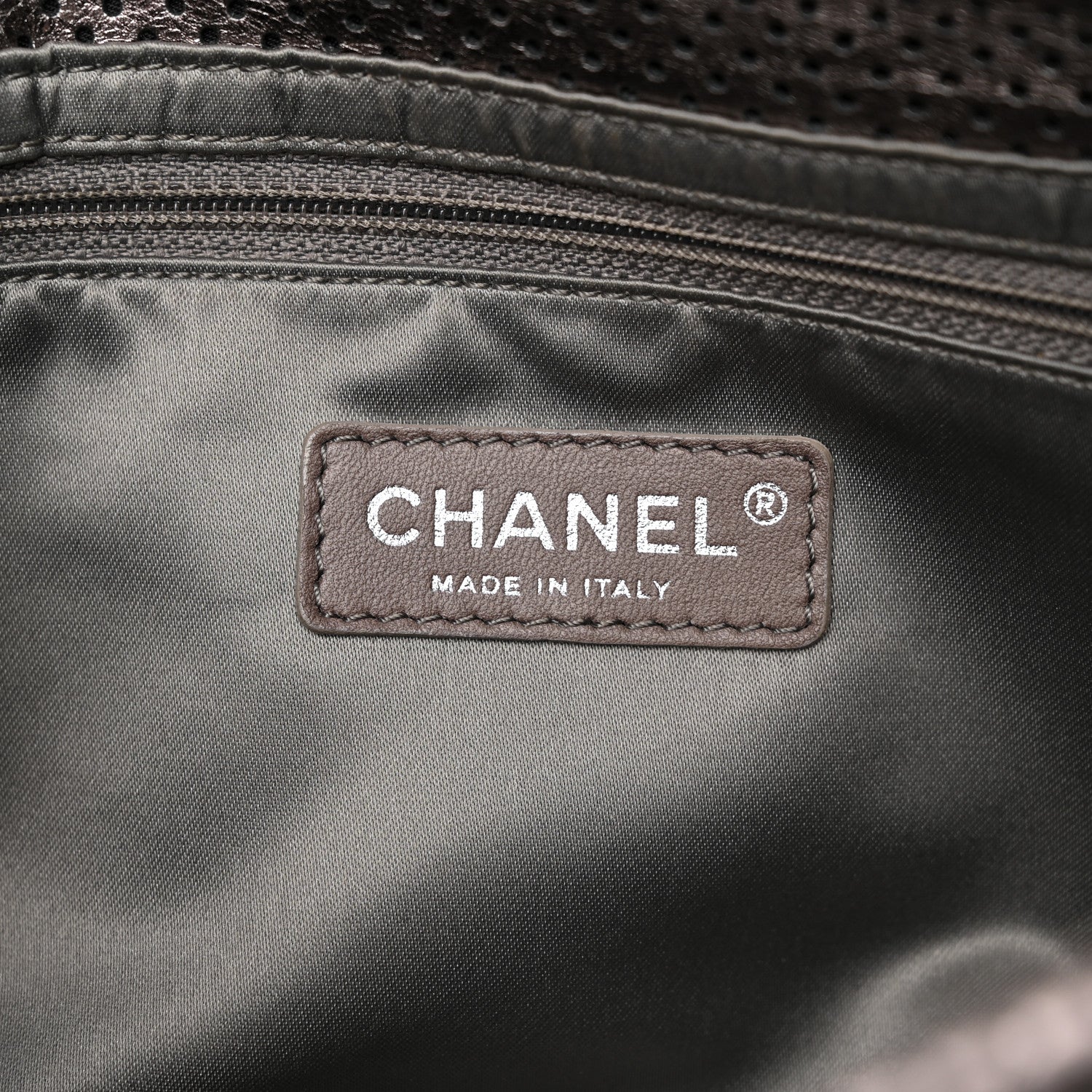 Chanel Metallic Crackled Calfskin Perforated Drill Flap Bronze 6 of 10