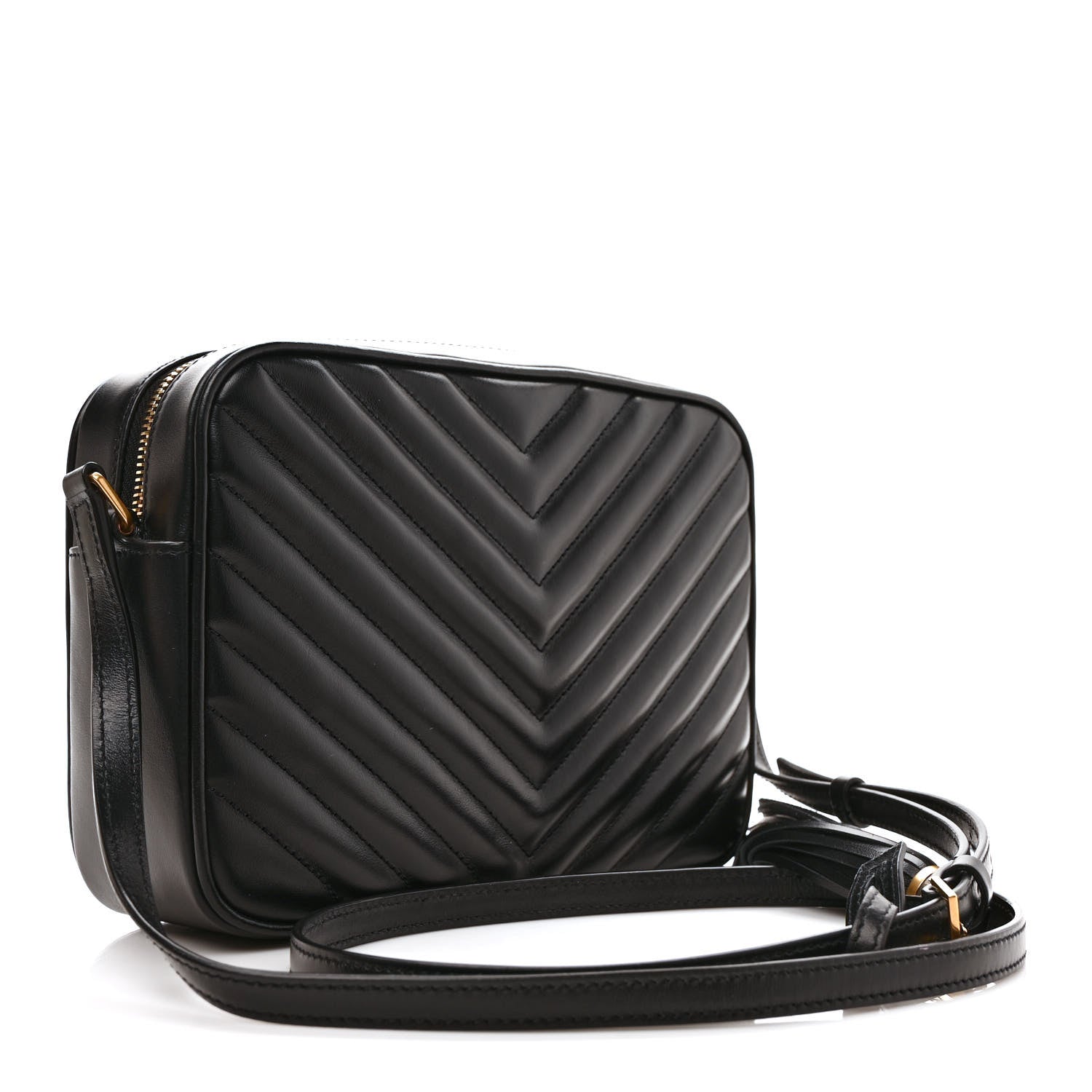 Saint Laurent Calfskin Matelasse Monogram Lou Camera Bag Black 3 of 9