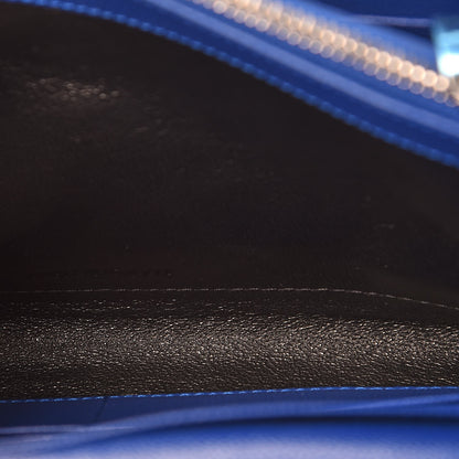 Saint Laurent Grain De Poudre Matelasse Monogram Chain Wallet Royal Blue 6 of 6