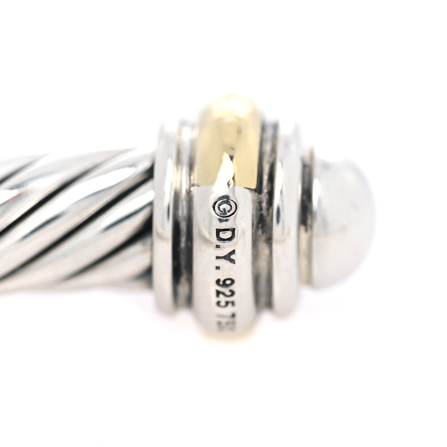 Sterling Silver 18K Yellow Gold 4mm Cable Classics Bracelet