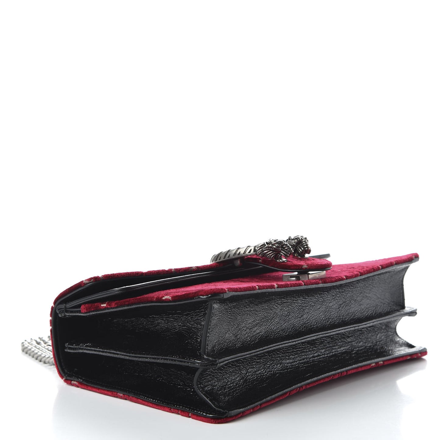 Velvet Skipper GG Monogram Small Dionysus Shoulder Bag Red Cipria Black