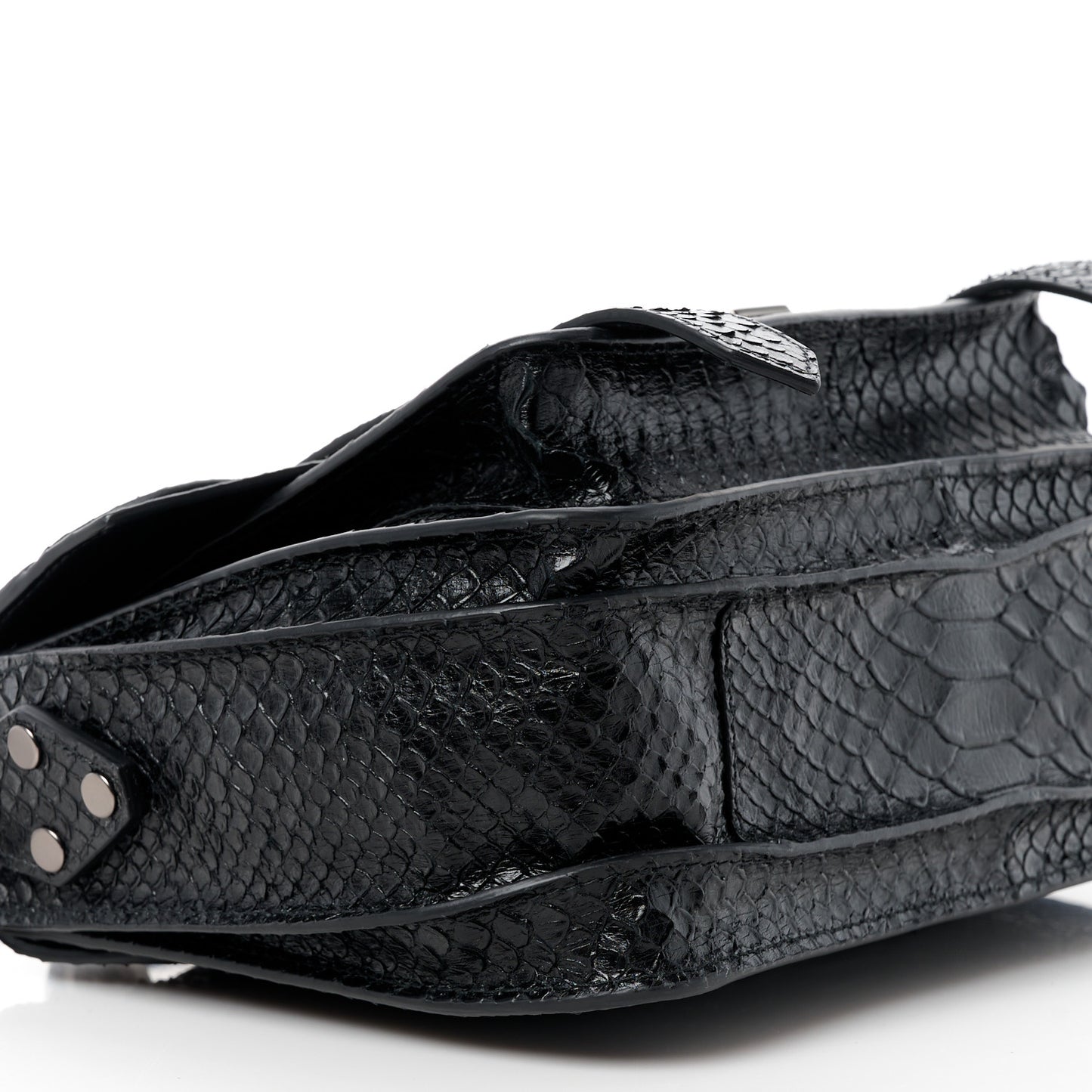 PROENZA SCHOULER Snakeskin Tiny PS1 Satchel Black