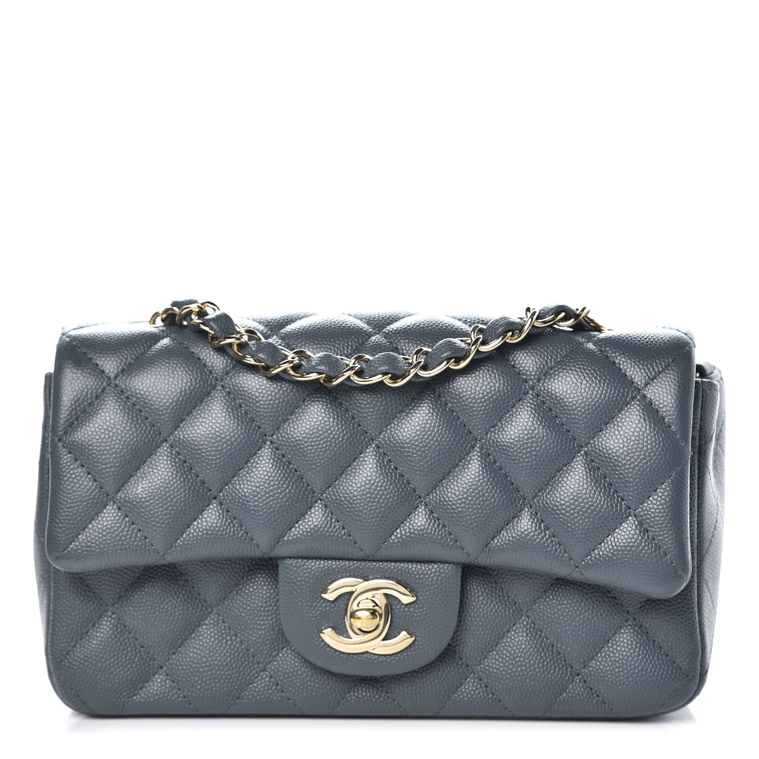 Chanel Caviar Quilted Mini Rectangular Flap Dark Grey 1 of 10