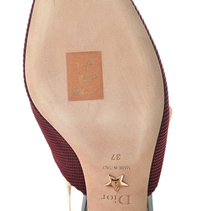 Christian Dior Technical Canvas Ribbon J Adior Slingback 65mm Pumps 37 Rouge Black 12 of 12