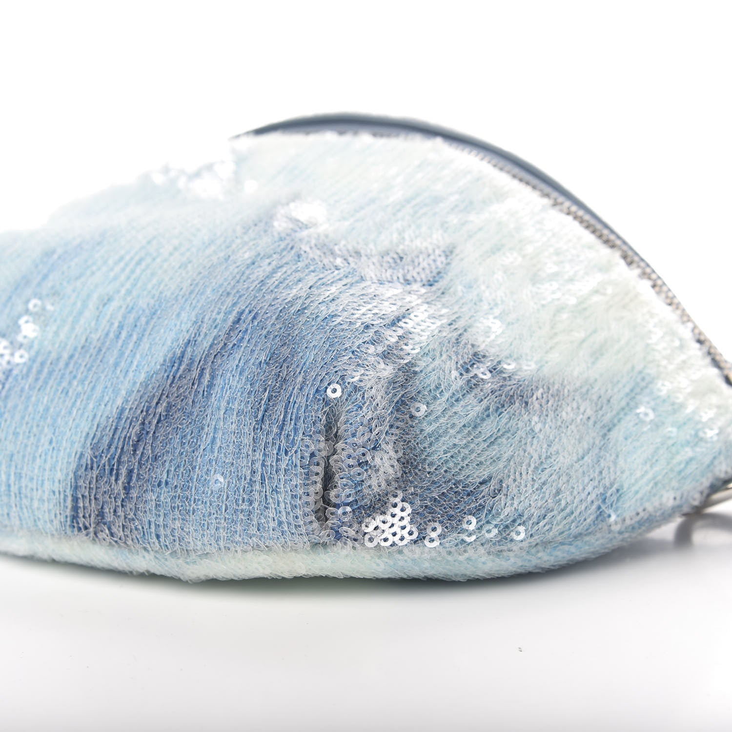 Chanel Sequin Tri-color Waterfall Waist Bag Fanny Pack Silver Blue 8 of 9