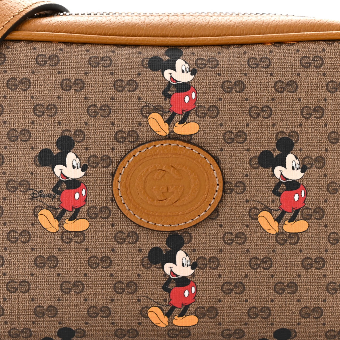 X DISNEY Mini Vintage GG Supreme Monogram Mickey Mouse Shoulder Bag Beige Vintage Sun Oil