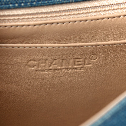 Chanel Denim Quilted Chocolate Bar Mademoiselle Top Handle Bag 7 of 9