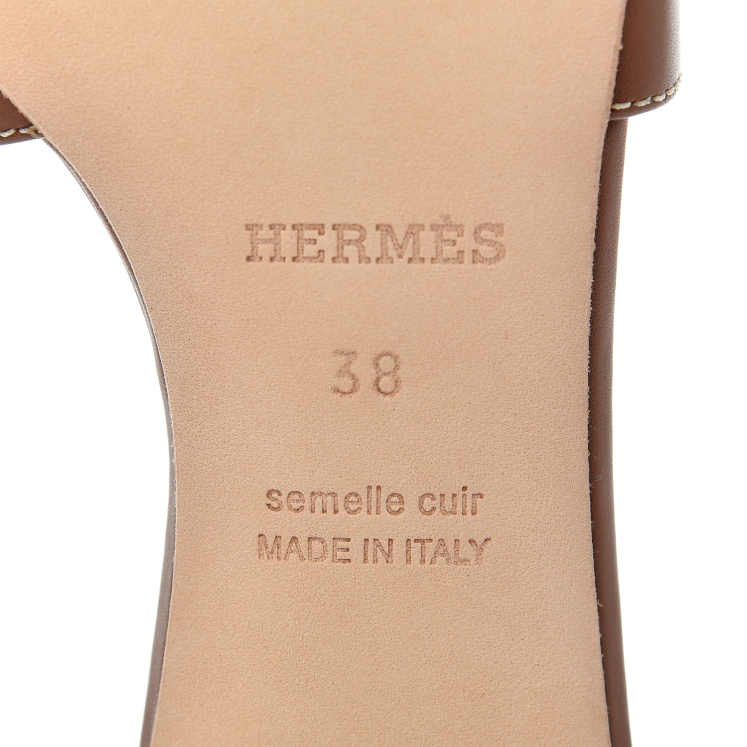 Hermes Calfskin Oasis Sandals 38 Gold 6 of 10