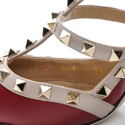 Valentino Garavani Calfskin Nappa Rockstud Ankle Strap 100mm Pumps 39 Rubino Poudre 9 of 9