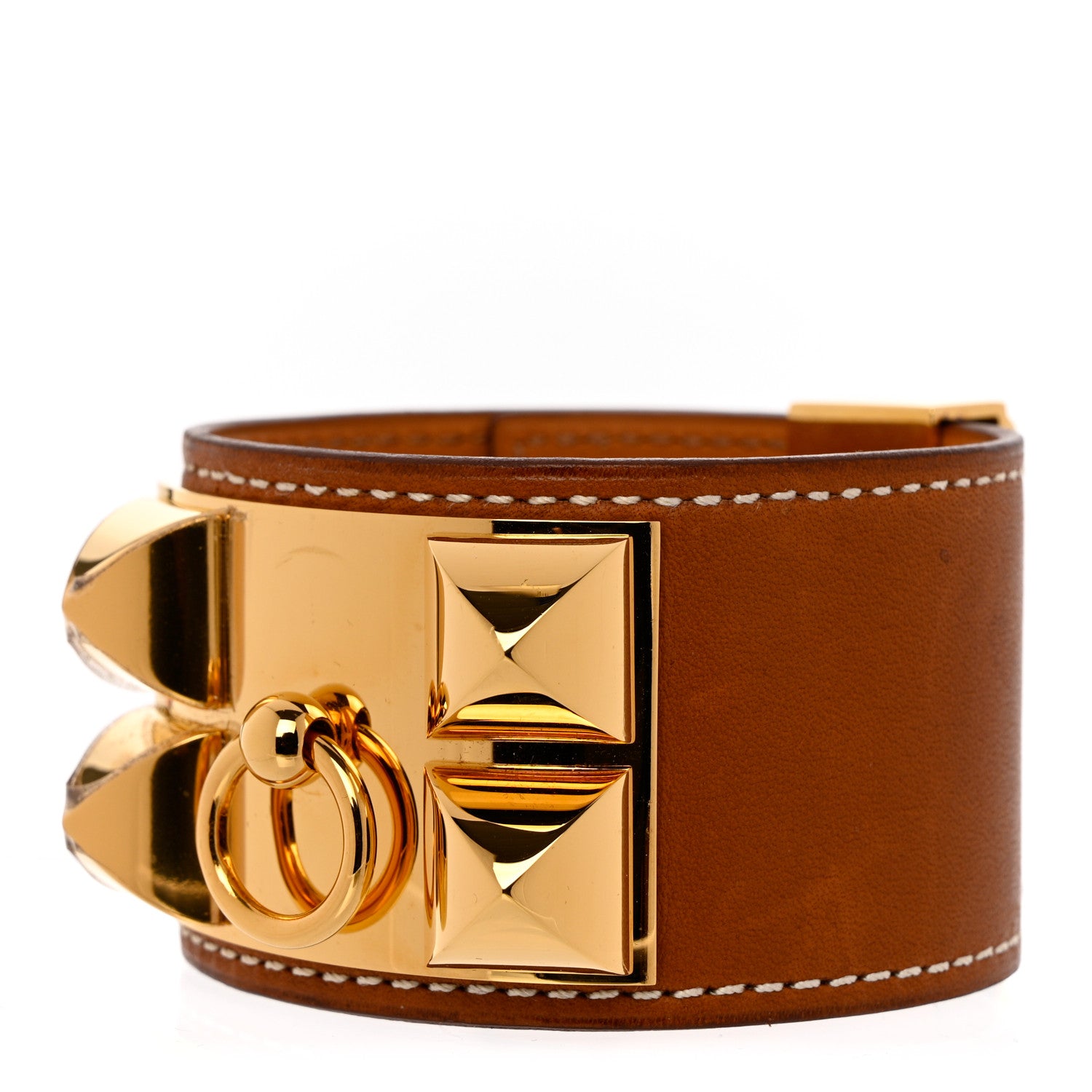 Hermes Barenia Collier de Chien CDC Bracelet S Fauve 1 of 6