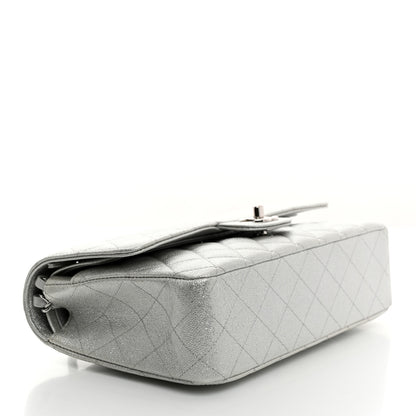 Chanel Glittered Metallic Caviar Quilted Medium Double Flap Silver 4 of 10