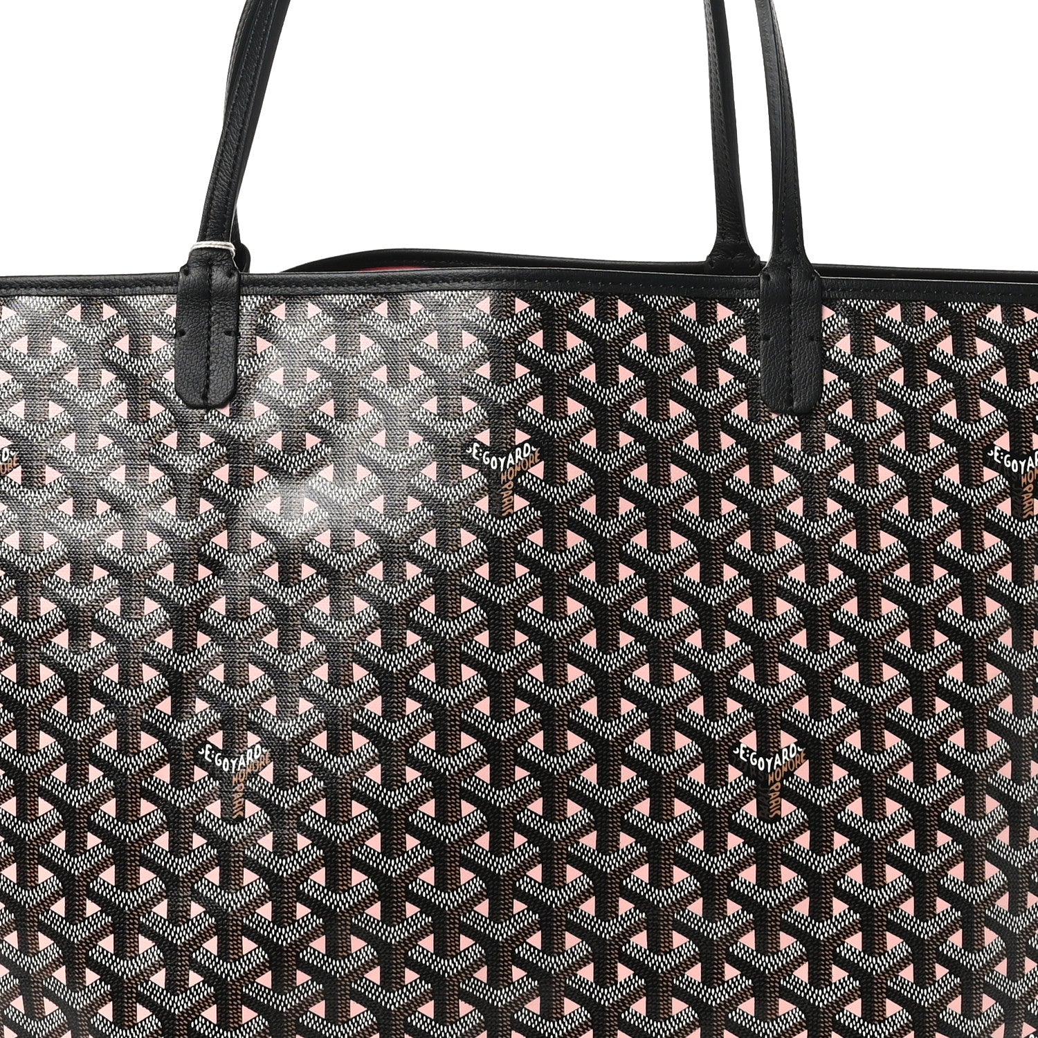 Goyard Goyardine Saint Louis Claire Voie GM Black Pink 9 of 11