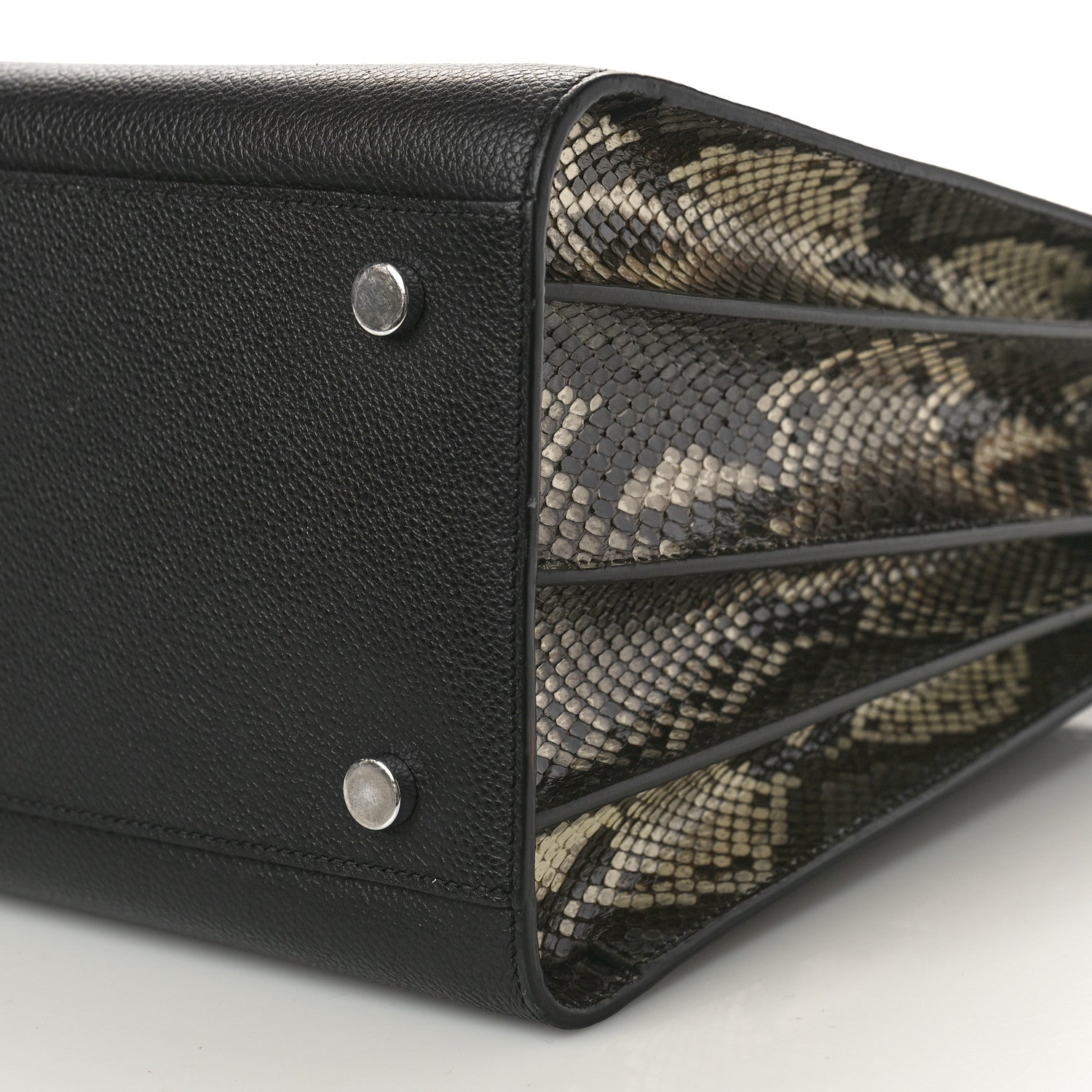 Saint Laurent Grained Calfskin Python Embossed Small Sac De Jour Black 9 of 13