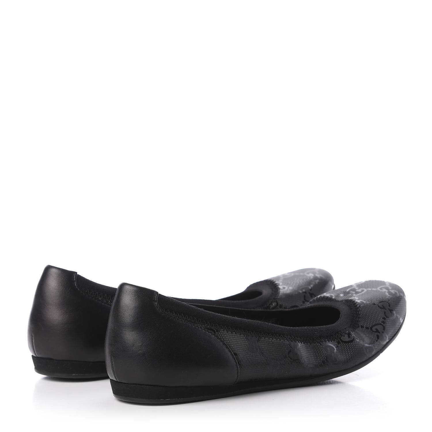 Gucci Imprime Monogram Ballerina Flats 36 Black 4 of 8