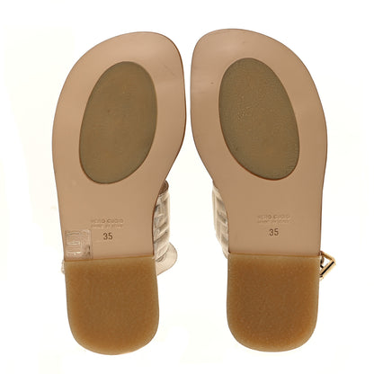 Fendi Metallic Nappa FF Embossed Slingback Slide Sandals 35 Gold 5 of 7