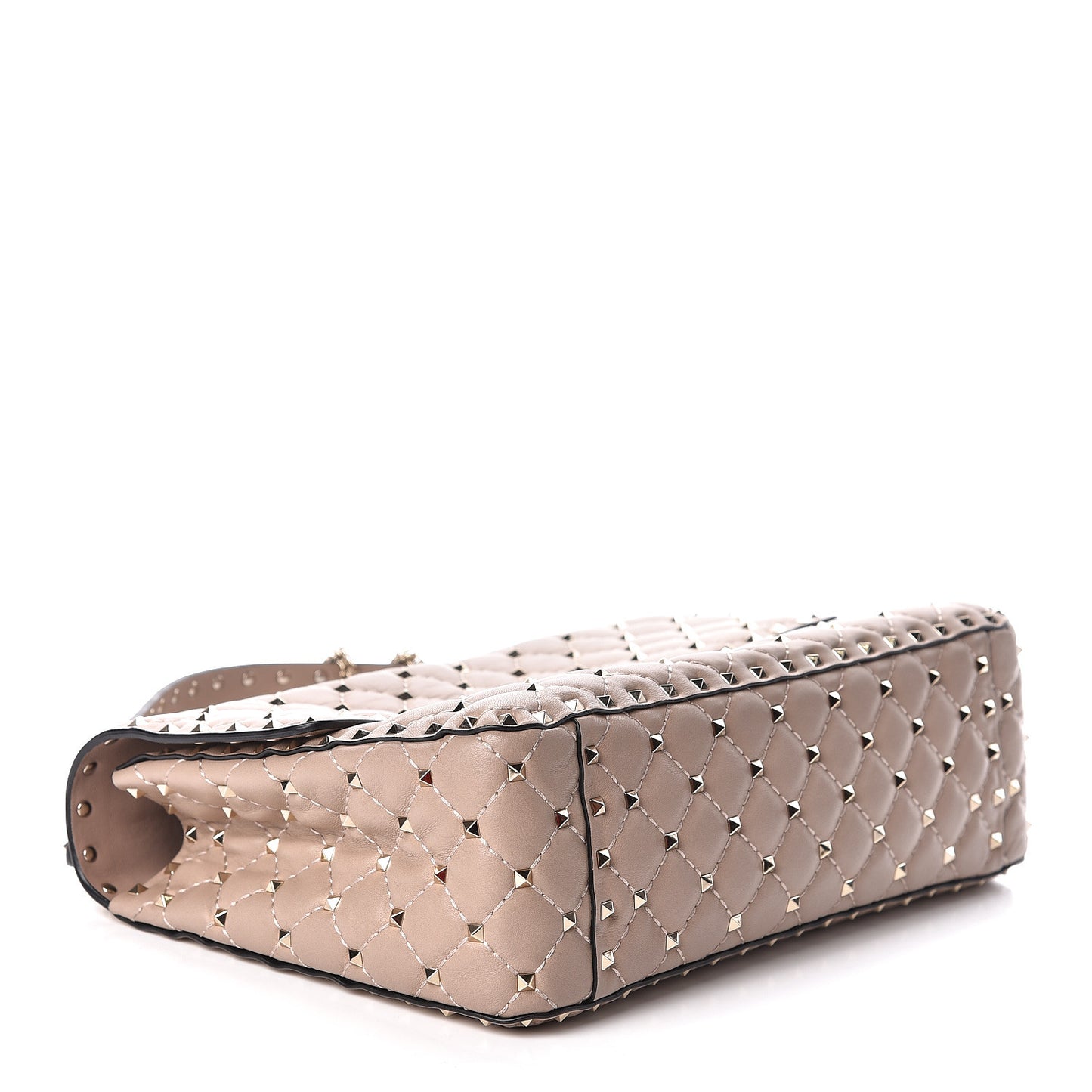 Nappa Large Rockstud Spike Shoulder Bag Poudre