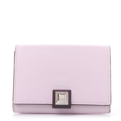 Fendi Vitello Liberty Studded Fold Over Card Holder Peonia 1 of 10