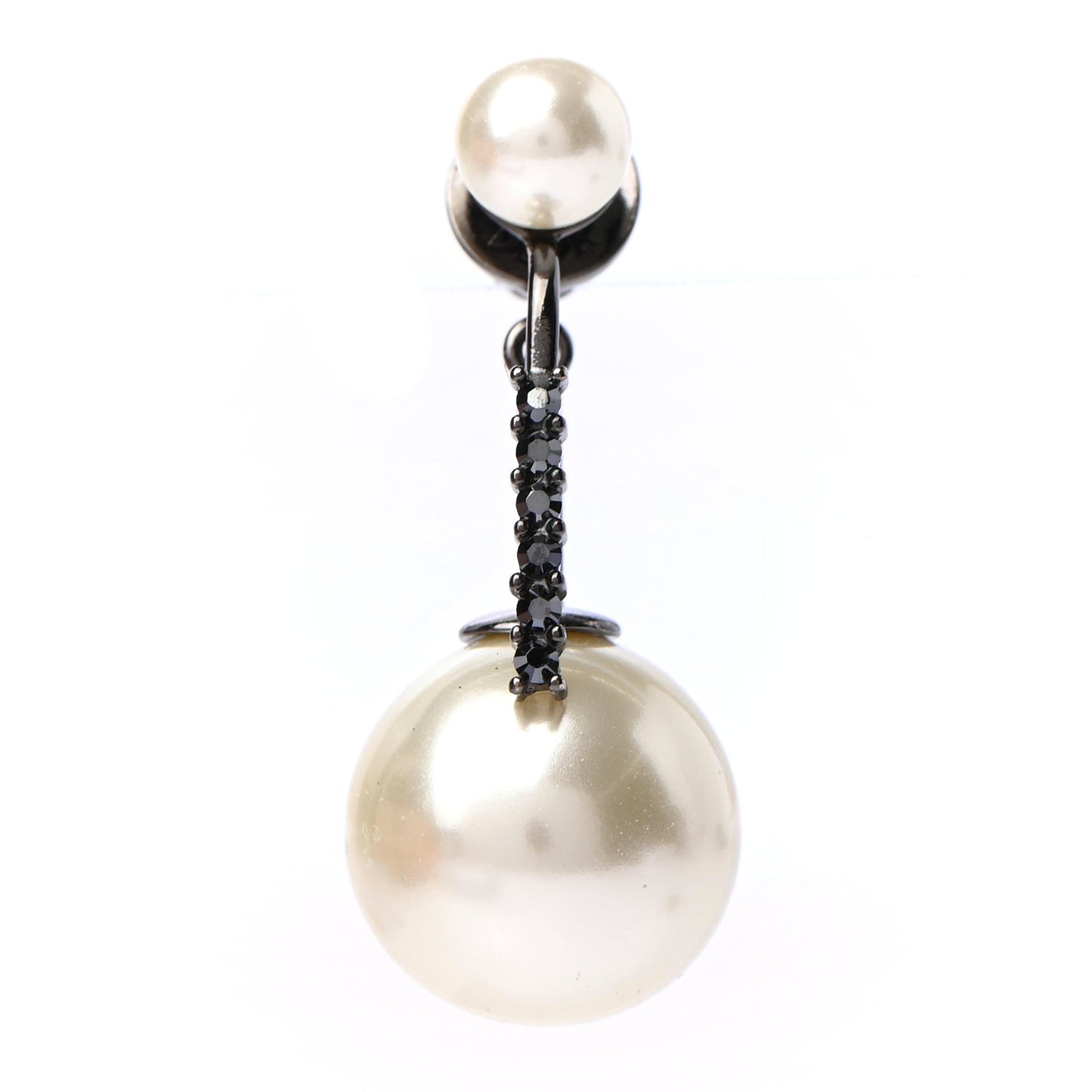 Crystal Pearl My ABCDior Q Tribale Earring Black Silver