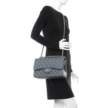 Chanel Caviar Quilted Jumbo Double Flap Dark Grey 2 of 9